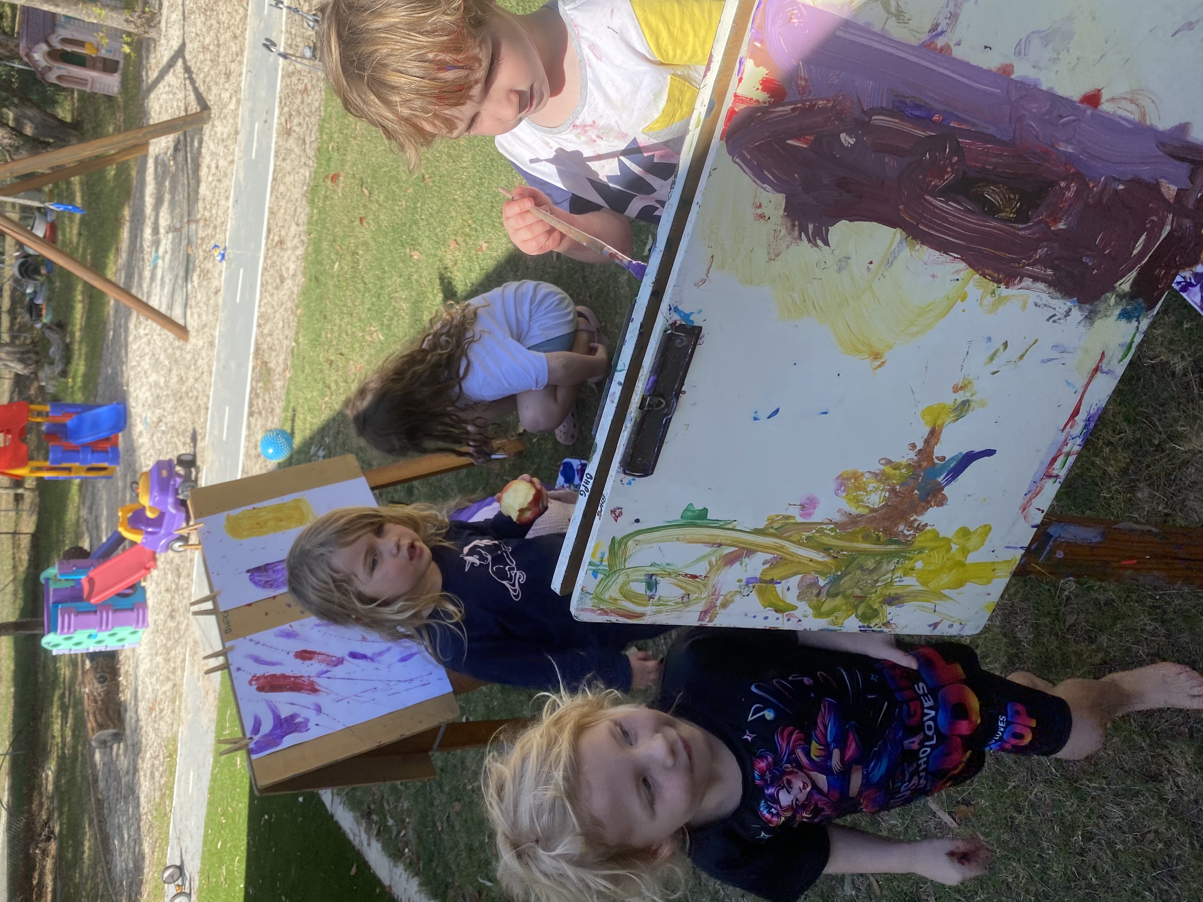 Kids doing craft and painting